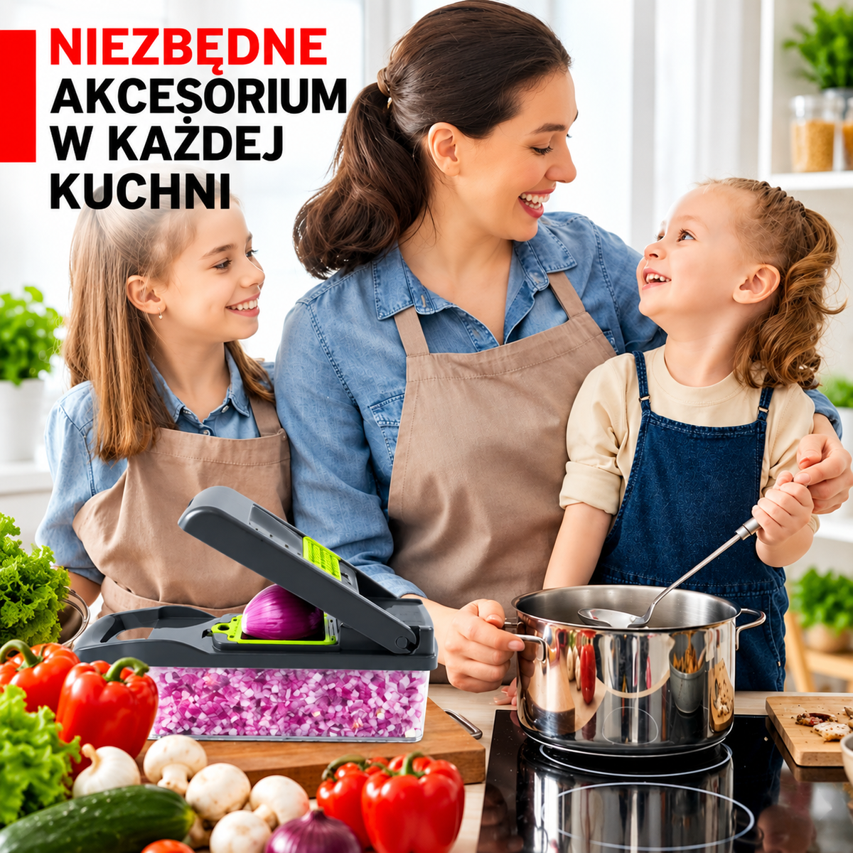 Szatkownica do Warzyw 12w1 – Bezpieczna, Szybka, Bez Noża