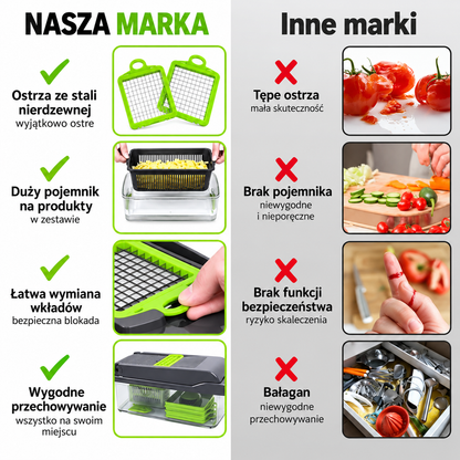 Szatkownica do Warzyw 12w1 – Bezpieczna, Szybka, Bez Noża